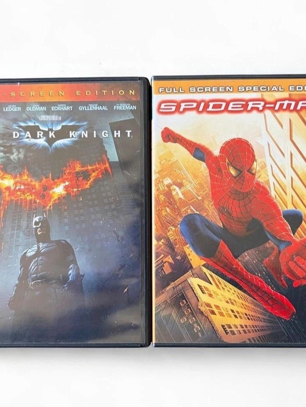 Warner Bros. Full Screen Edition DVD Set. DVD Set The Dark Knight & Spider-Man